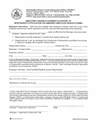 Document preview: Form 4A Employer's Sworn Statement in Support of Respondent's Application for Amended Employee Driver's Permit - Hawaii