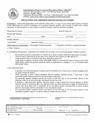 Document preview: Form 5 Application for Amended Ignition Interlock Permit - Hawaii