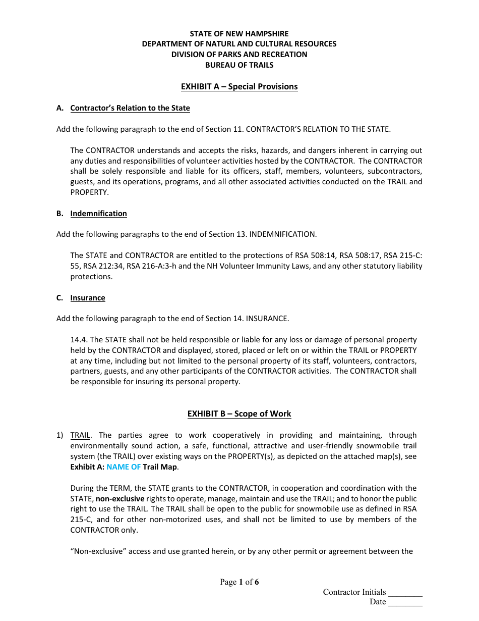 Form P-37 Standard Contract Form - New Hampshire, Page 5