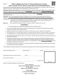 Form 792-2A New Commercial/Utility Trailer Dealer License and License Plate Application - Oklahoma, Page 2
