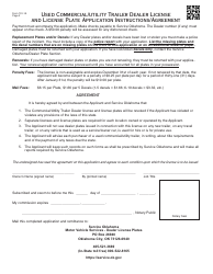 Form 791-1A Used Commercial/Utility Trailer Dealer License and License Plate Application - Oklahoma, Page 2