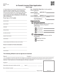Form 782 In-transit License Plate Application (Aka K-Tag) - Oklahoma