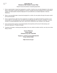 Form 716-A Application for Oklahoma City Thunder License Plate - Oklahoma, Page 2