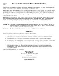 Form 796-A New Dealer License Plate Application - Oklahoma, Page 2