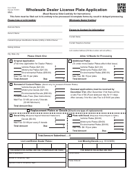 Form 795-B Wholesale Dealer License Plate Application - Oklahoma