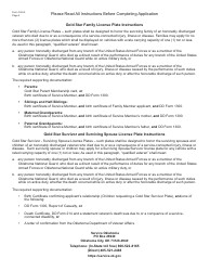Form 742-G Gold Star Family, Surviving Spouse and Survivor License Plate Application - Oklahoma, Page 2