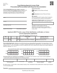 Document preview: Form 710-G Fund Raising Special License Plate Prenumbered/Personalized With Required Documentation - Oklahoma