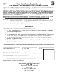 Form 791-1B Used Travel Trailer Dealer License and License Plate Application - Oklahoma, Page 2