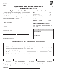 Document preview: Form 751-J Application for a Disabled American Veteran License Plate - Oklahoma