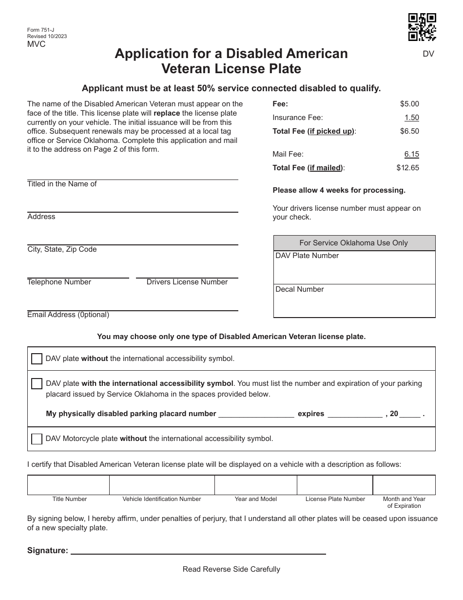 Form 751 J Download Fillable Pdf Or Fill Online Application For A