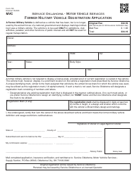 Document preview: Form 740 Former Military Vehicle Registration Application - Oklahoma