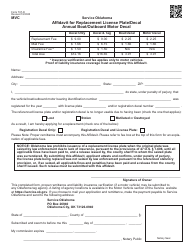 Document preview: Form 797-D Affidavit for Replacement License Plate/Decal Annual Boat/Outboard Motor Decal - Oklahoma