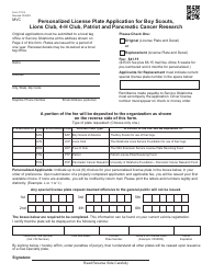 Document preview: Form 710-S Personalized License Plate Application for Boy Scouts, Lions Club, 4-h Club, Patriot and Pancreatic Cancer Research - Oklahoma