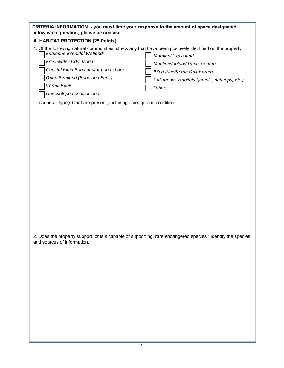 Local Open Space Conservation  Acquisition Grant Application - Rhode Island, Page 3