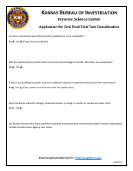 Application for Oral Fluid Field Test Consideration - Kansas, Page 2