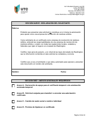 Solicitud De Certificado Como Empresa De Recoleccion De Residuos Solidos - Washington (Spanish), Page 14
