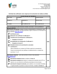 Solicitud De Certificado Como Empresa De Recoleccion De Residuos Solidos - Washington (Spanish), Page 5