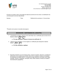 Solicitud De Certificado Como Empresa De Recoleccion De Residuos Solidos - Washington (Spanish), Page 7