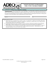 Form GWS200 Notice of Intent to Discharge for a Type 2 General Permit - Arizona, Page 3