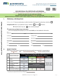 Individual CPA Certificate Renewal - Minnesota, Page 2