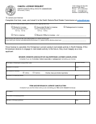 Document preview: Form SFN61958 Cancel License Request - North Dakota
