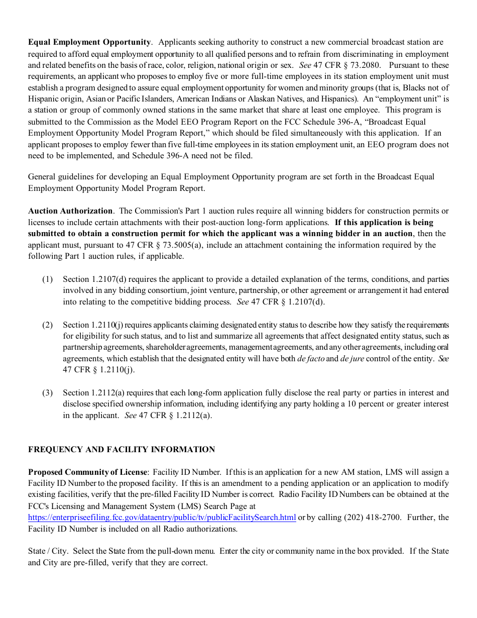 Instructions for FCC Form 2100 Schedule 301-AM Am Station Construction Permit Application, Page 13