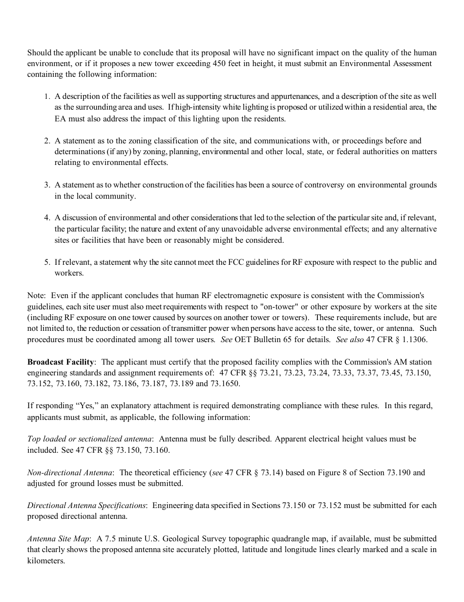 Instructions for FCC Form 2100 Schedule 301-AM Am Station Construction Permit Application, Page 20