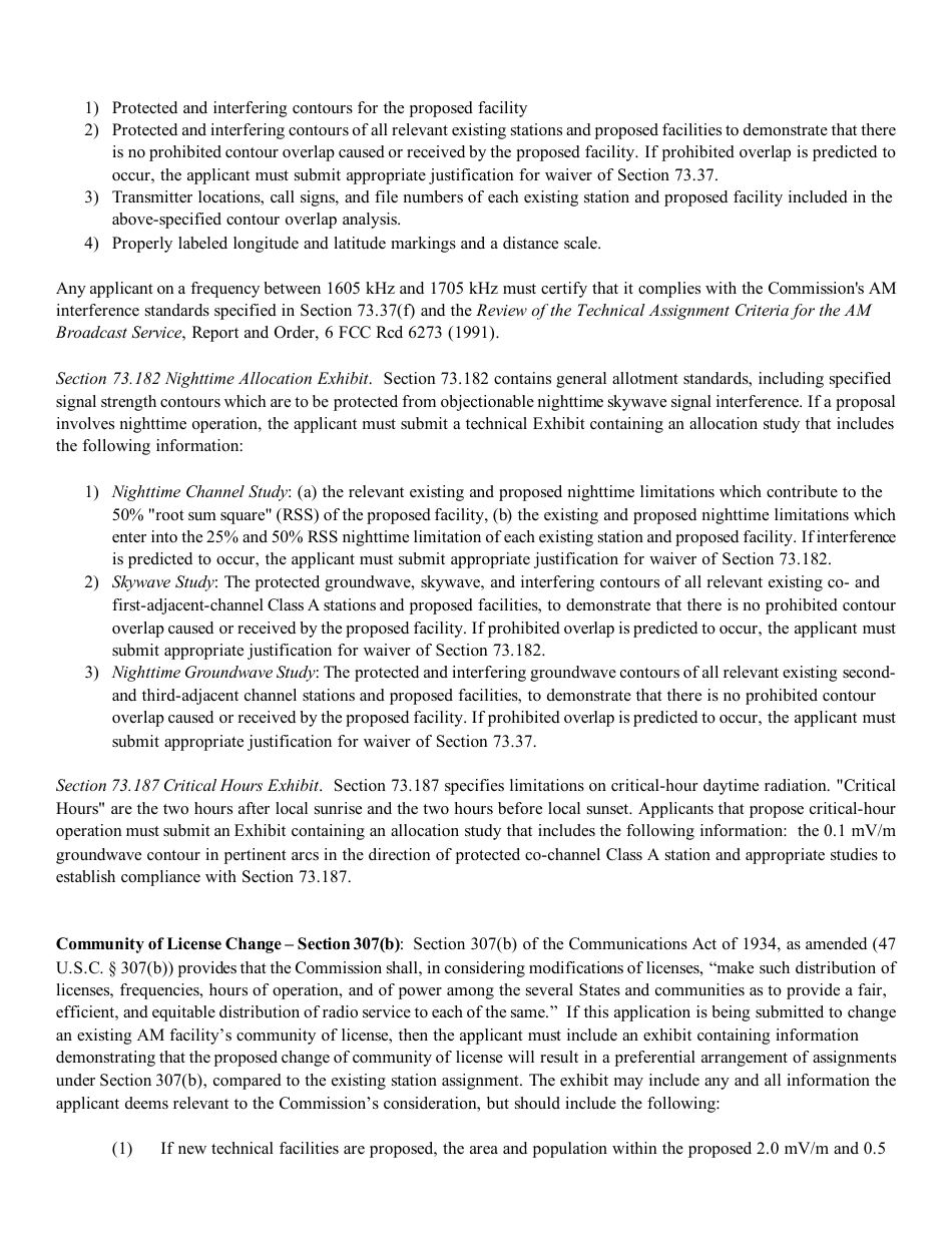 Instructions for FCC Form 2100 Schedule 301-AM Am Station Construction Permit Application, Page 22