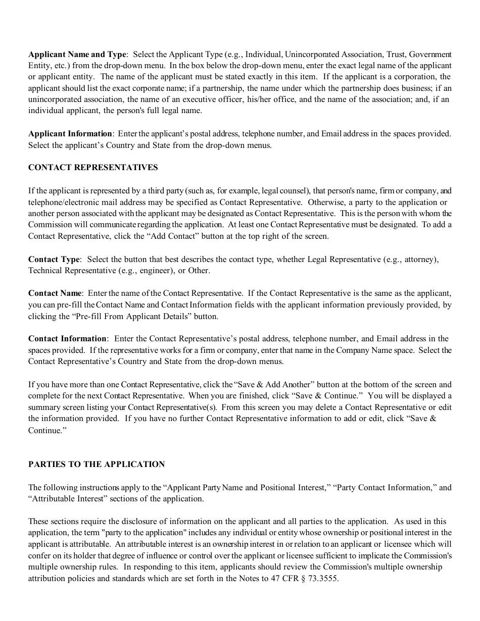 Instructions for FCC Form 2100 Schedule 301-AM Am Station Construction Permit Application, Page 4