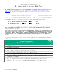 Document preview: Form FA-25 Orthodontic Medical Necessity (Omn) Form - Nevada