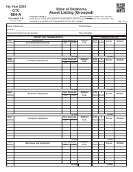 Document preview: OTC Form 904-A Schedule 3-A Asset Listing (Grouped) - Oklahoma, 2024