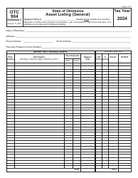 Form OTC904 Schedule 3 Asset Listing (General) - Oklahoma