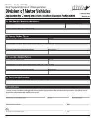 Document preview: Form MV-101-CH Application for Clearinghouse Non-resident Business Participation - West Virginia