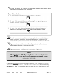 Form ADO600 Instructions - Requesting Access to Adoption Case Records, Birth Parent Identifying Information, and/or Birth Record Information - Minnesota, Page 5