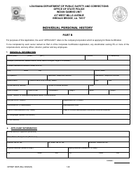 Form DPSSP0095 Part B Corporate Certification Application - Individual Personal History Application (Key Employee) - Louisiana, Page 5