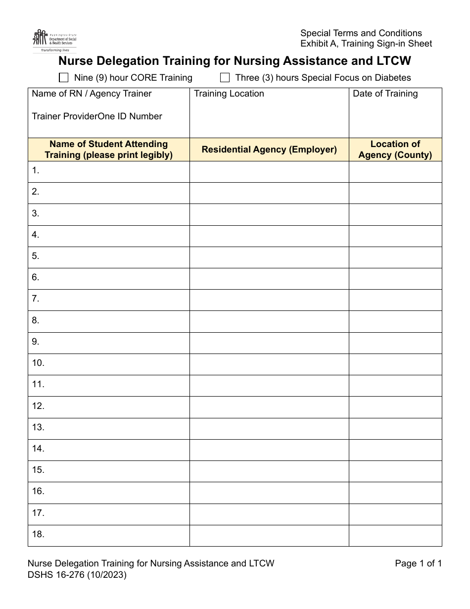 DSHS Form 16-276 - Fill Out, Sign Online and Download Fillable PDF ...