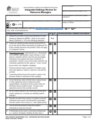 DSHS Form 16-267 Integrated Settings Review for Resource Managers - Washington