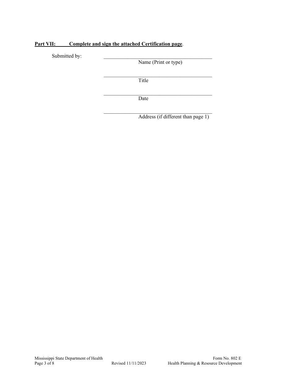 Form 802 E Notice of Intent to Change Ownership - Mississippi, Page 3