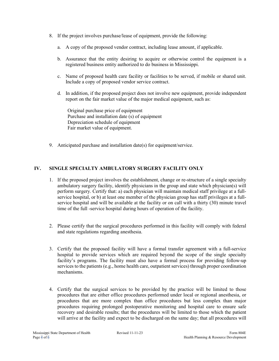 Form 804E Determination of Reviewability (Dr) Application Form - Mississippi, Page 4