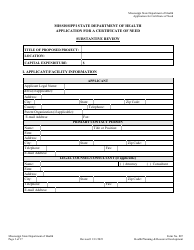 Form 807 Application for a Certificate of Need - Mississippi, Page 3