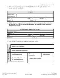 Form 807 Application for a Certificate of Need - Mississippi, Page 4