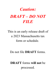 Schedule 4% Surtax - Draft - Massachusetts