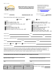 Form MP-19 Meat &amp; Poultry Inspection Application for Registration - Wholesale - Kansas