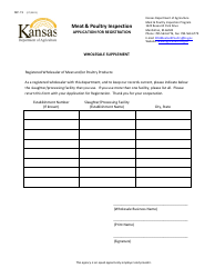 Form MP-19 Meat &amp; Poultry Inspection Application for Registration - Wholesale - Kansas, Page 3