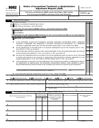 Document preview: IRS Form 8082 Notice of Inconsistent Treatment or Administrative Adjustment Request (AAR)