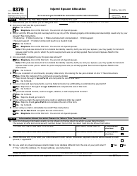 Document preview: IRS Form 8379 Injured Spouse Allocation