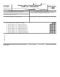 Document preview: IRS Form 8865 Schedule K-3 Partner's Share of Income, Deductions, Credits, Etc. - International, 2023