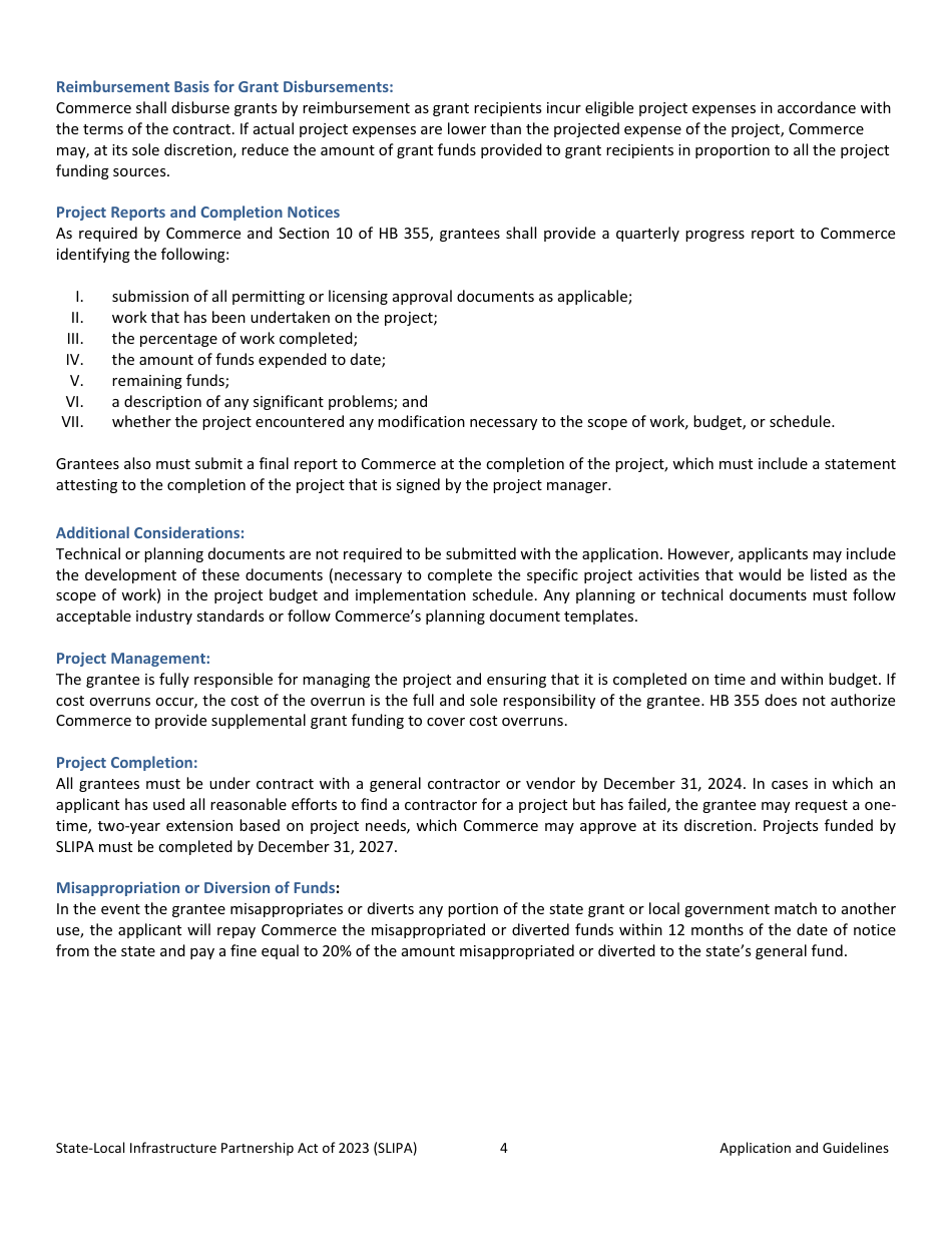 The State-Local Infrastructure Partnership Act (Hb 355) Application - Montana, Page 4