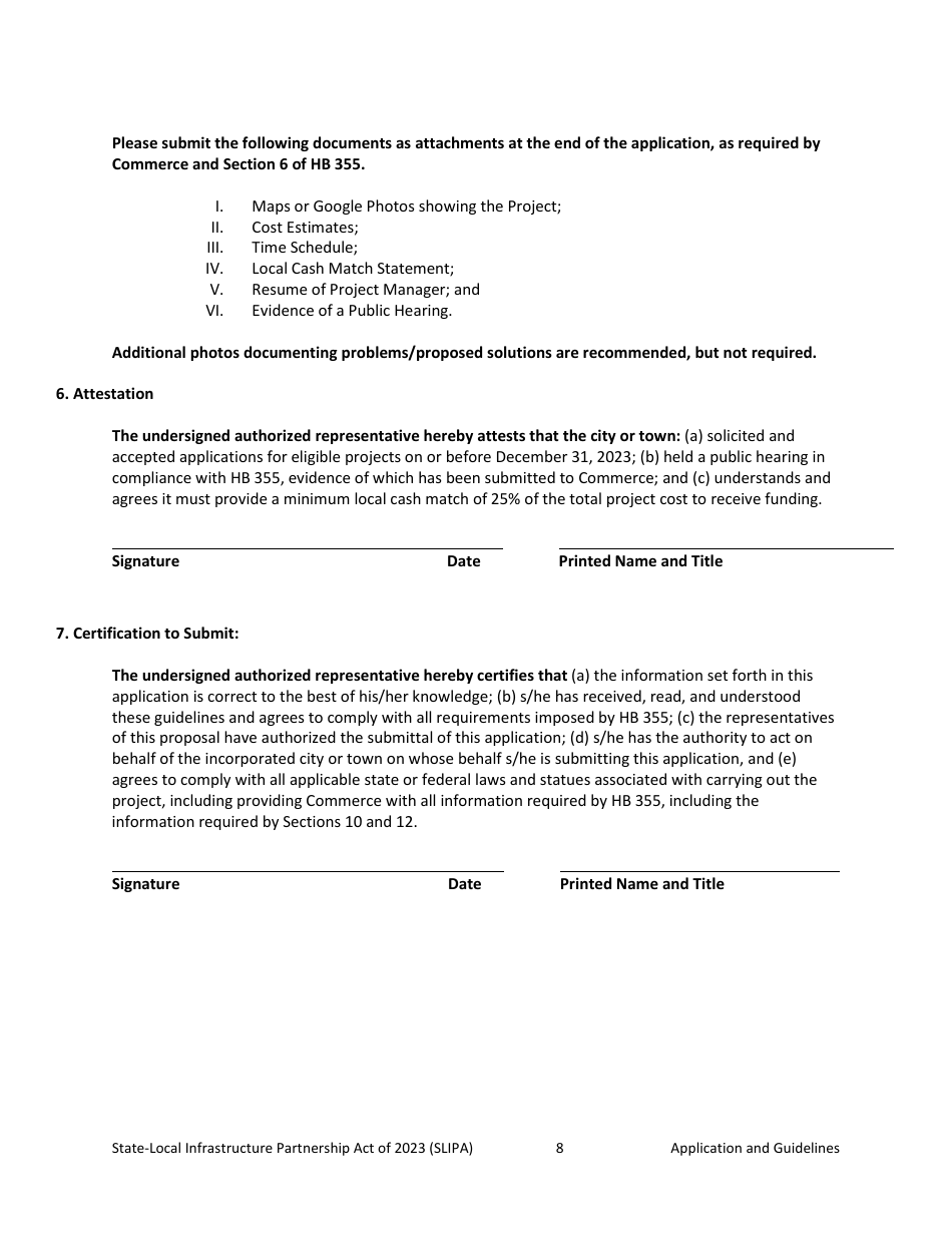 The State-Local Infrastructure Partnership Act (Hb 355) Application - Montana, Page 8