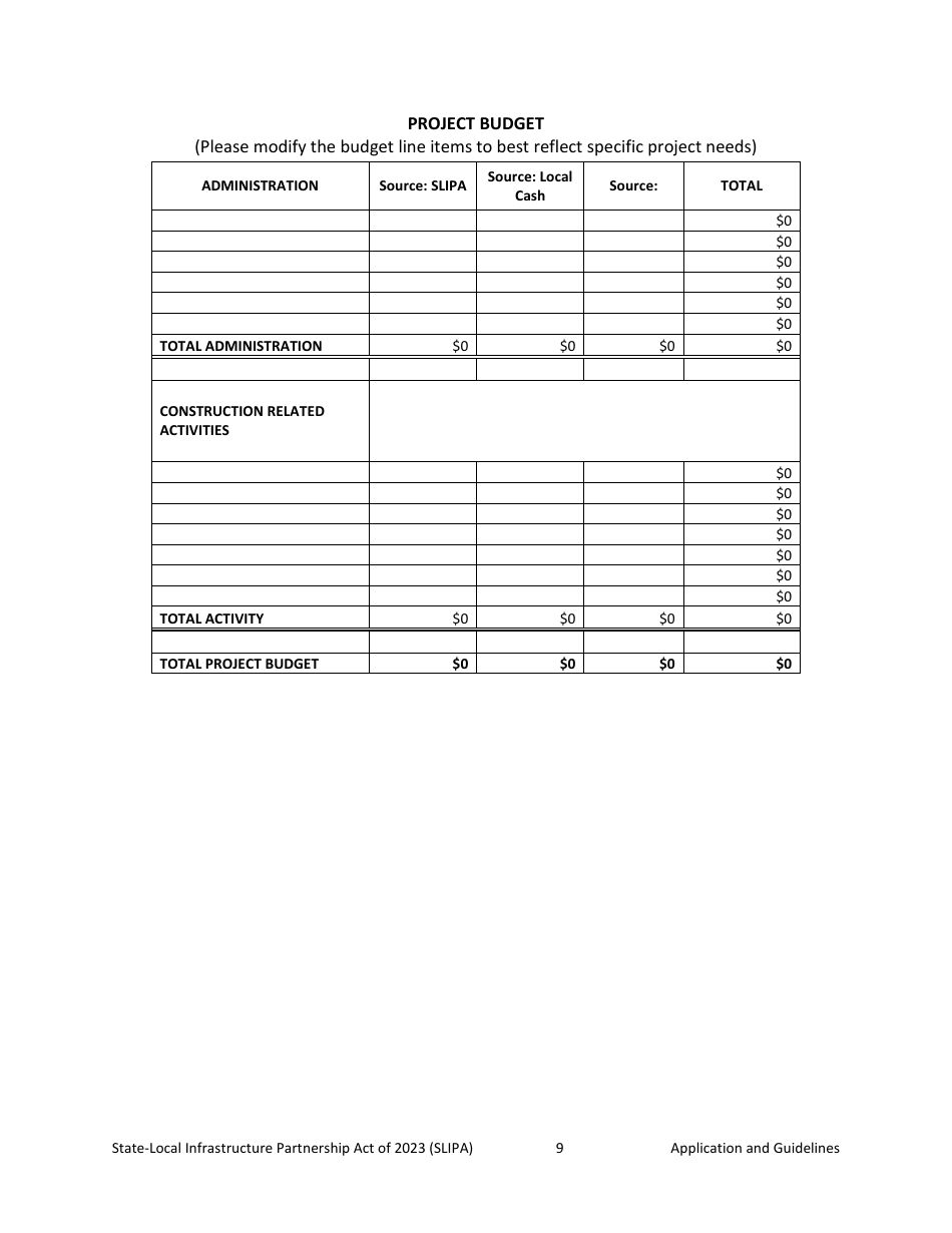The State-Local Infrastructure Partnership Act (Hb 355) Application - Montana, Page 9